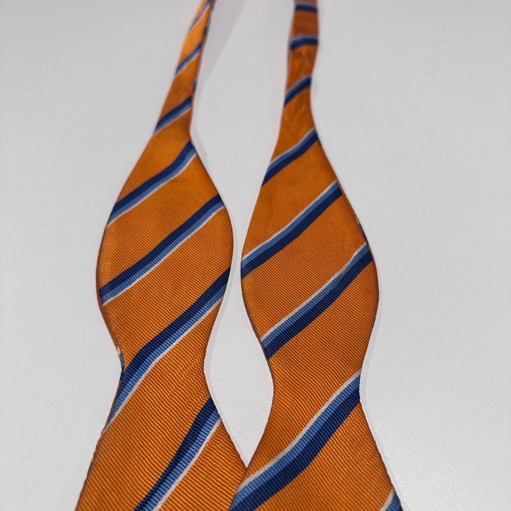Orange and Blue Striped Men's Tie